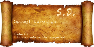 Spiegl Dorottya névjegykártya